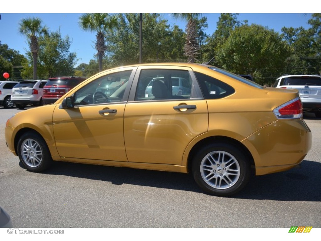 2009 Focus SE Sedan - Amber Gold Metallic / Medium Stone photo #6