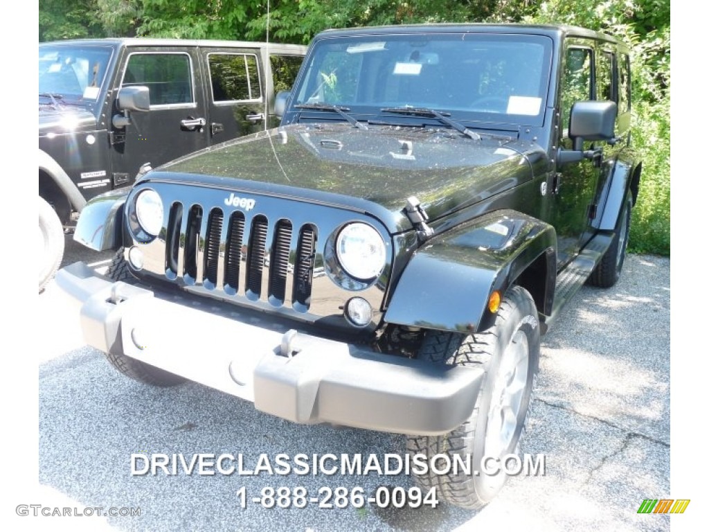 2015 Wrangler Unlimited Sahara 4x4 - Black / Black photo #1