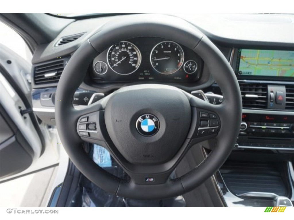 2015 BMW X4 xDrive28i Black Steering Wheel Photo #96706444