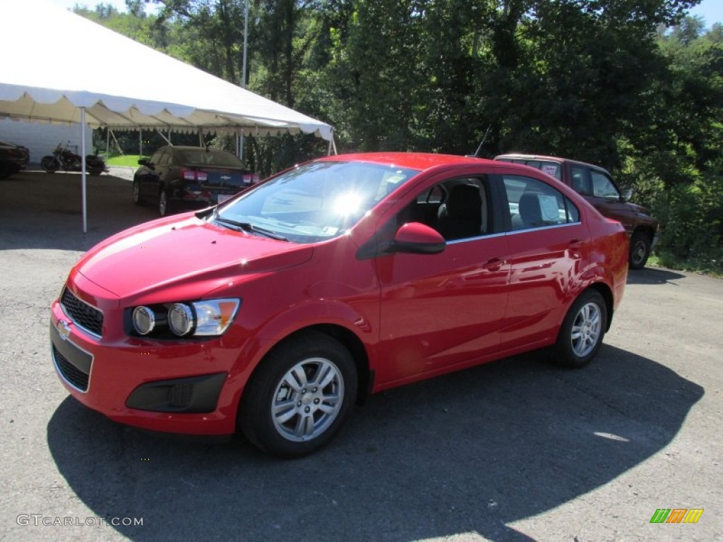 2014 Sonic LT Sedan - Red Hot / Dark Pewter/Dark Titanium photo #1