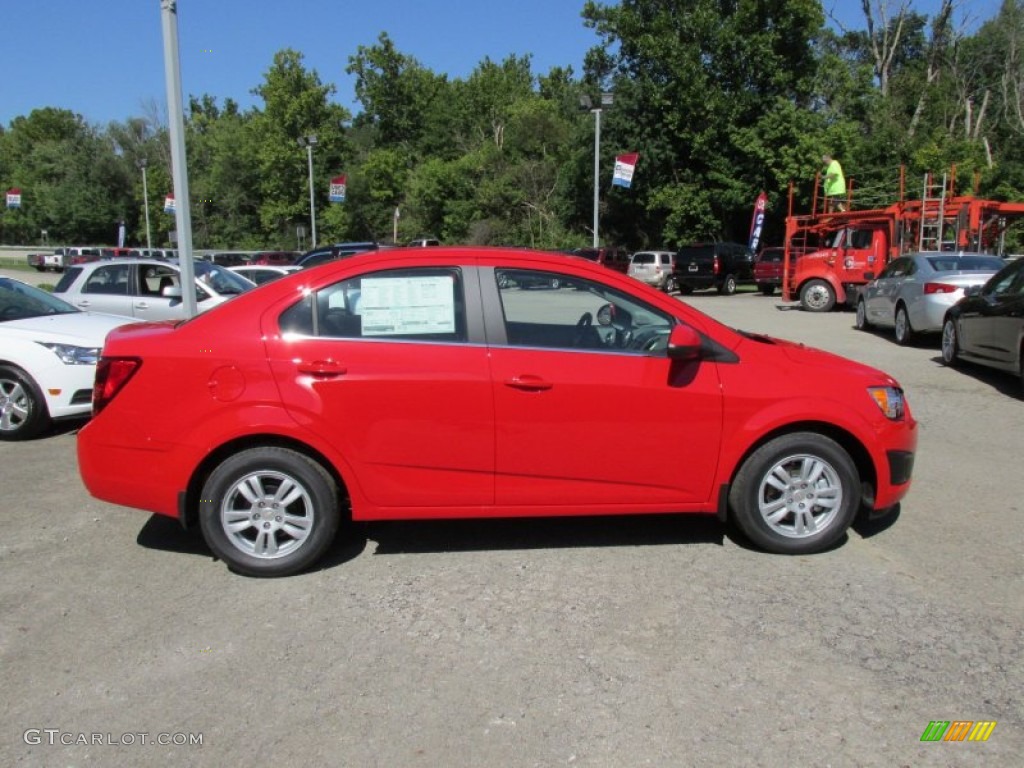 Red Hot 2014 Chevrolet Sonic LT Sedan Exterior Photo #96707680