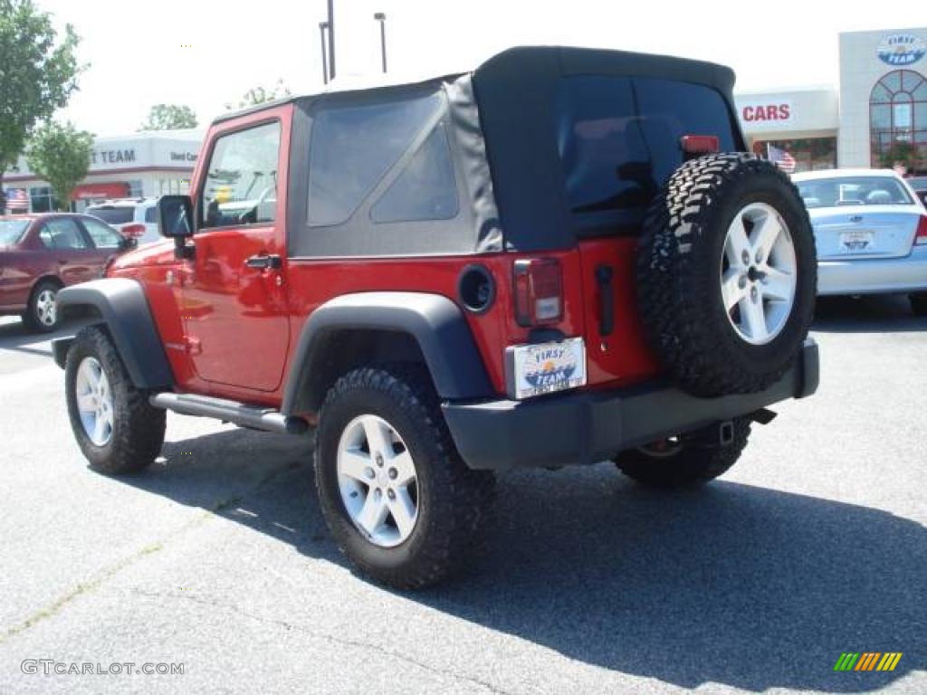 2008 Wrangler Rubicon 4x4 - Flame Red / Dark Slate Gray/Medium Slate Gray photo #4