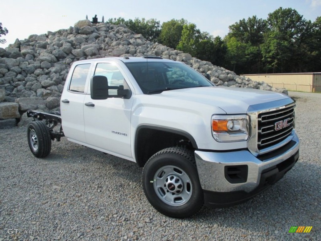 Summit White 2015 GMC Sierra 2500HD Double Cab Chassis Exterior Photo #96713197