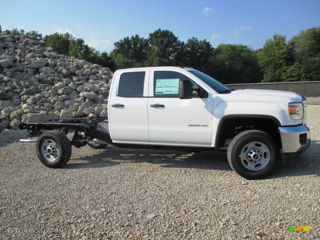 Summit White 2015 GMC Sierra 2500HD Double Cab Chassis Exterior Photo #96713416