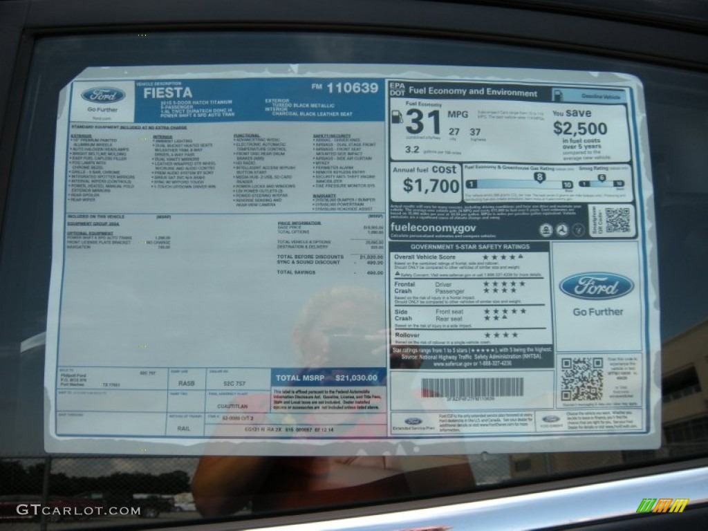 2015 Ford Fiesta Titanium Hatchback Window Sticker Photo #96713440