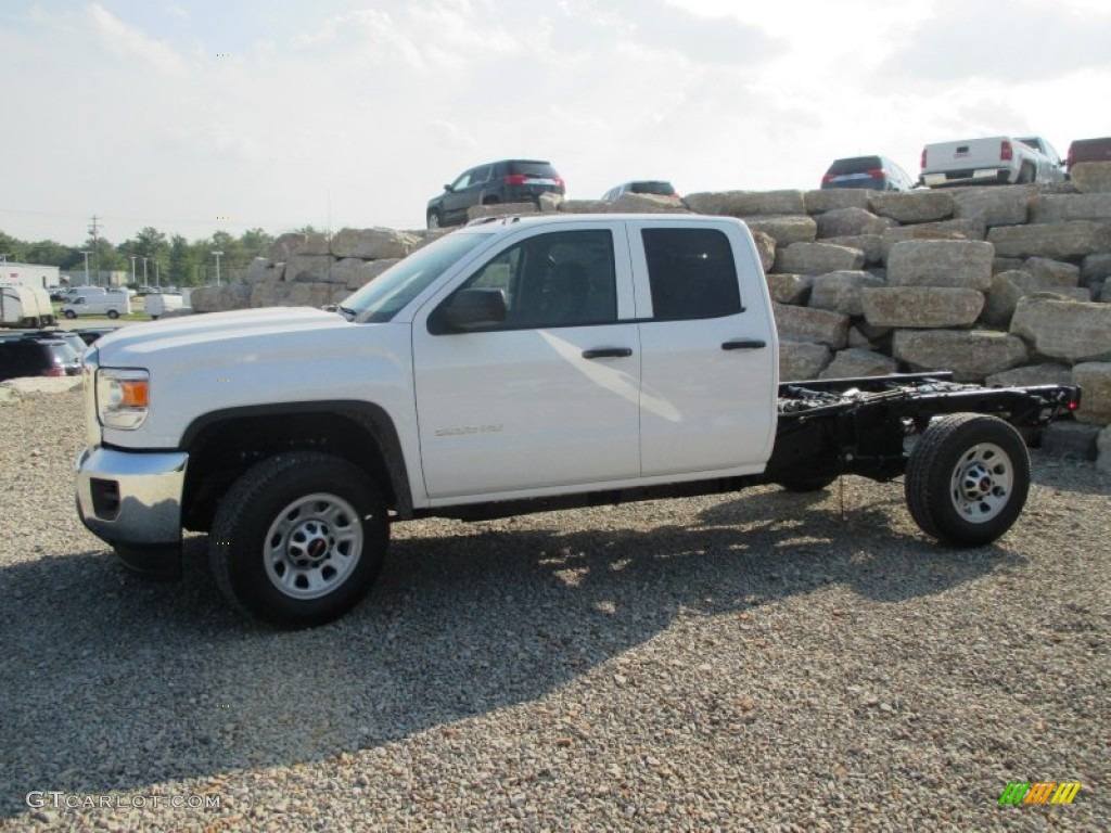 Summit White 2015 GMC Sierra 2500HD Double Cab 4x4 Chassis Exterior Photo #96713446