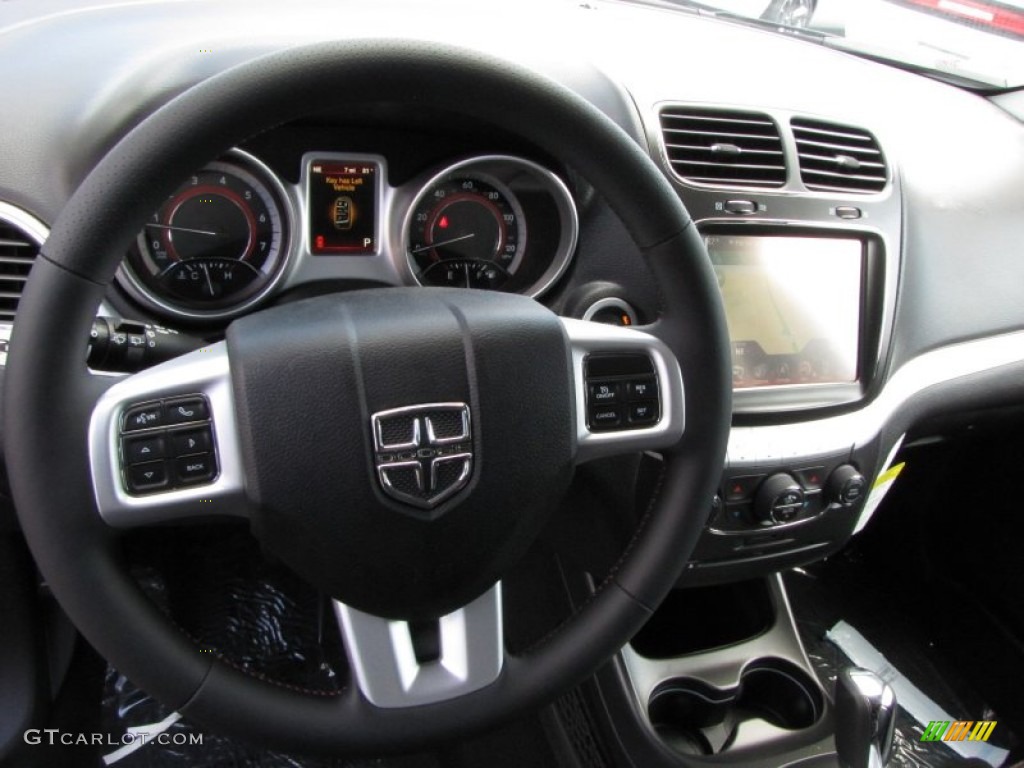 2015 Dodge Journey R/T R/T Black/Red Steering Wheel Photo #96716818