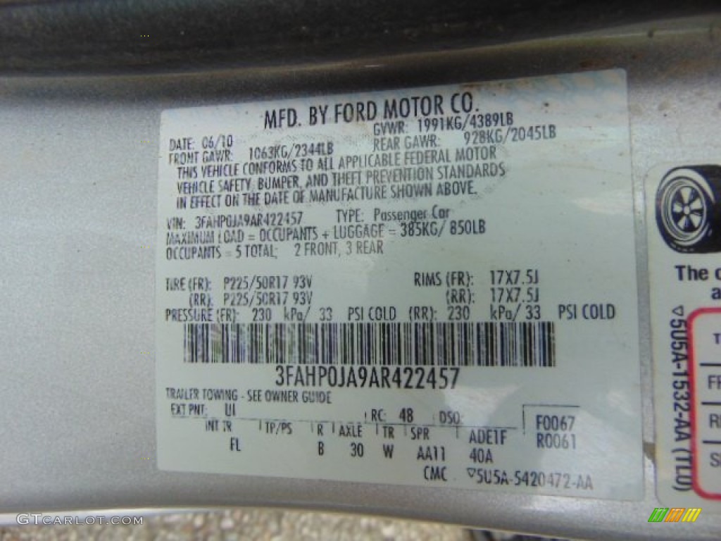 2010 Fusion SEL - Brilliant Silver Metallic / Medium Light Stone photo #19