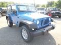 2015 Hydro Blue Pearl Jeep Wrangler Sport S 4x4  photo #4