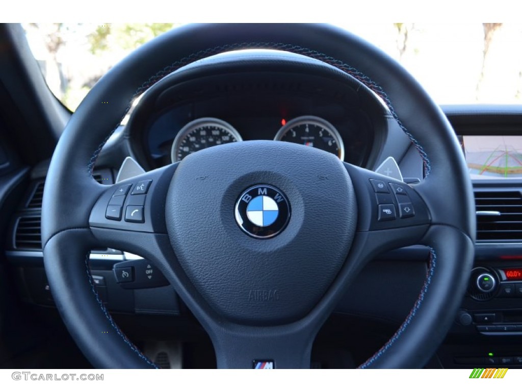 2013 BMW X6 M M xDrive Black Steering Wheel Photo #96728371