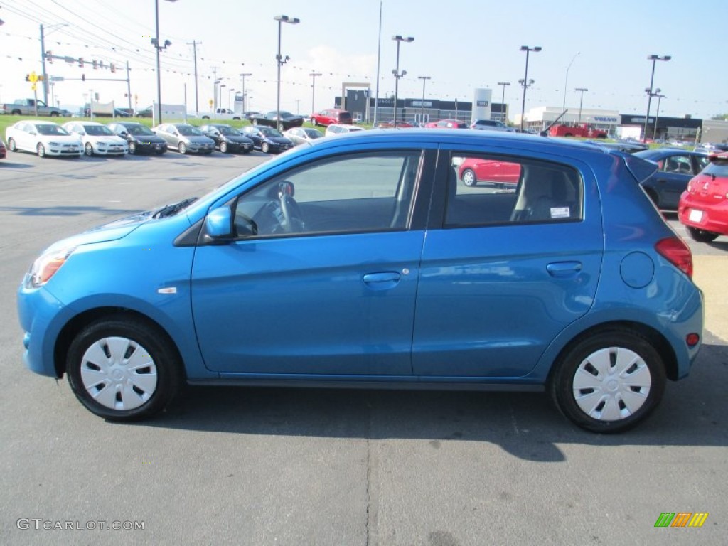 Sapphire Blue 2015 Mitsubishi Mirage DE Exterior Photo #96729635