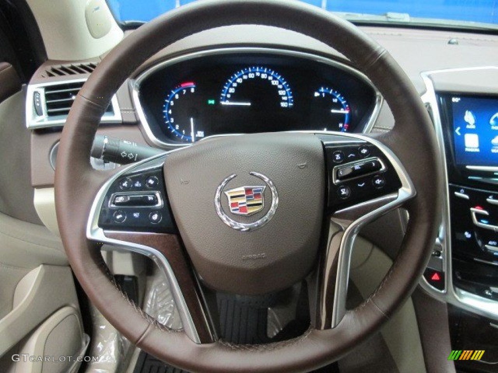 2015 Cadillac SRX Luxury AWD Shale/Brownstone Steering Wheel Photo #96734002