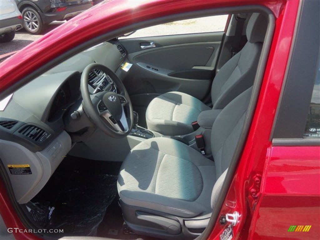 2014 Accent GLS 4 Door - Boston Red / Gray photo #6