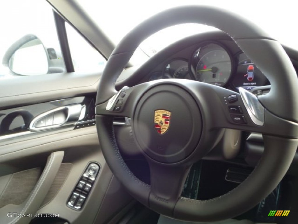 2015 Porsche Panamera S E-Hybrid Agate Grey Steering Wheel Photo #96744046