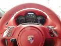 Garnet Red Natural Leather 2015 Porsche Boxster GTS Steering Wheel
