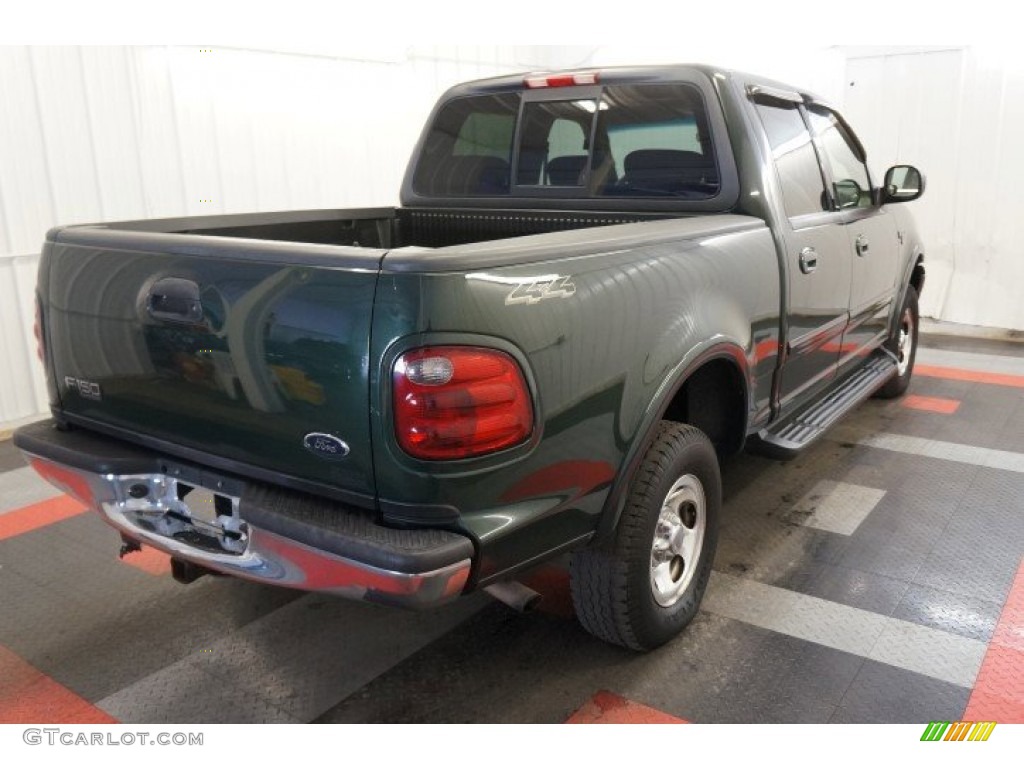 2002 F150 XLT SuperCrew 4x4 - Dark Highland Green Metallic / Medium Graphite photo #7