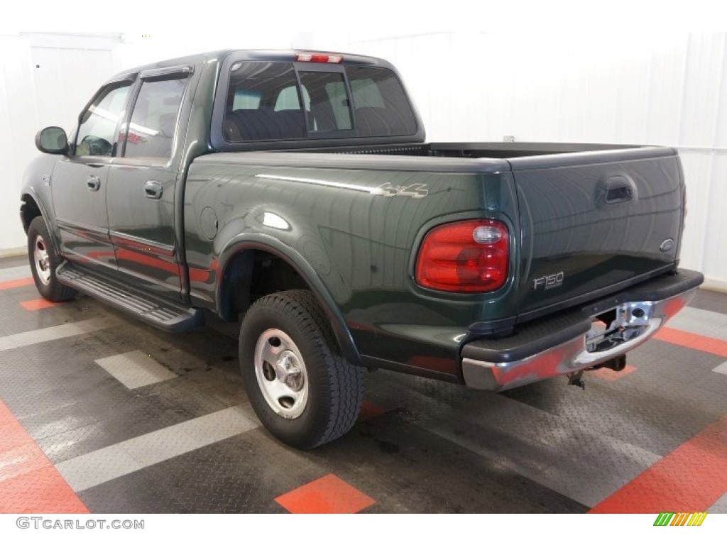 2002 F150 XLT SuperCrew 4x4 - Dark Highland Green Metallic / Medium Graphite photo #9