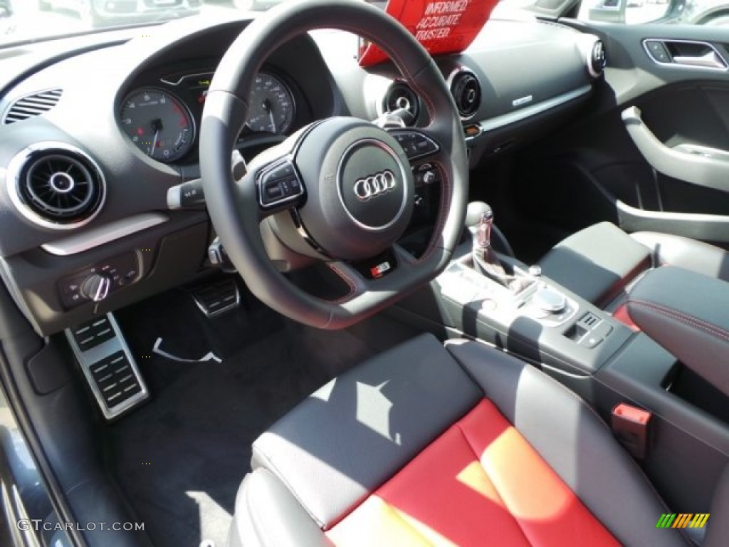 Black/Magma Red Interior 2015 Audi A3 2.0 Premium quattro Photo #96749265