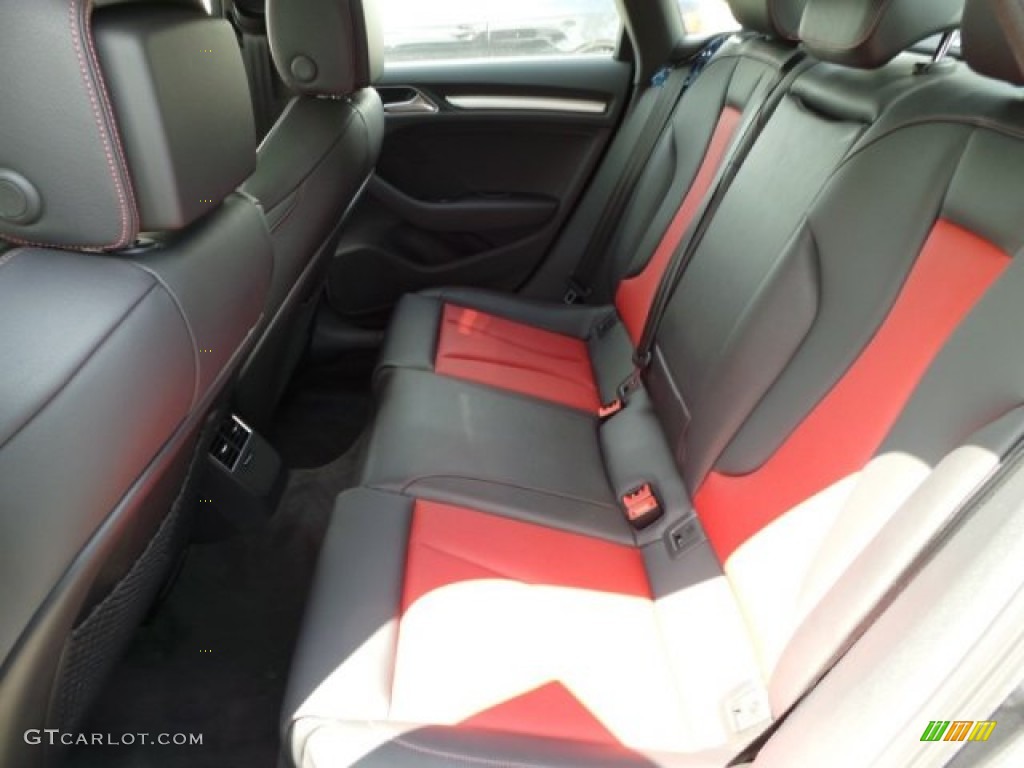 Black/Magma Red Interior 2015 Audi A3 2.0 Premium quattro Photo #96749644