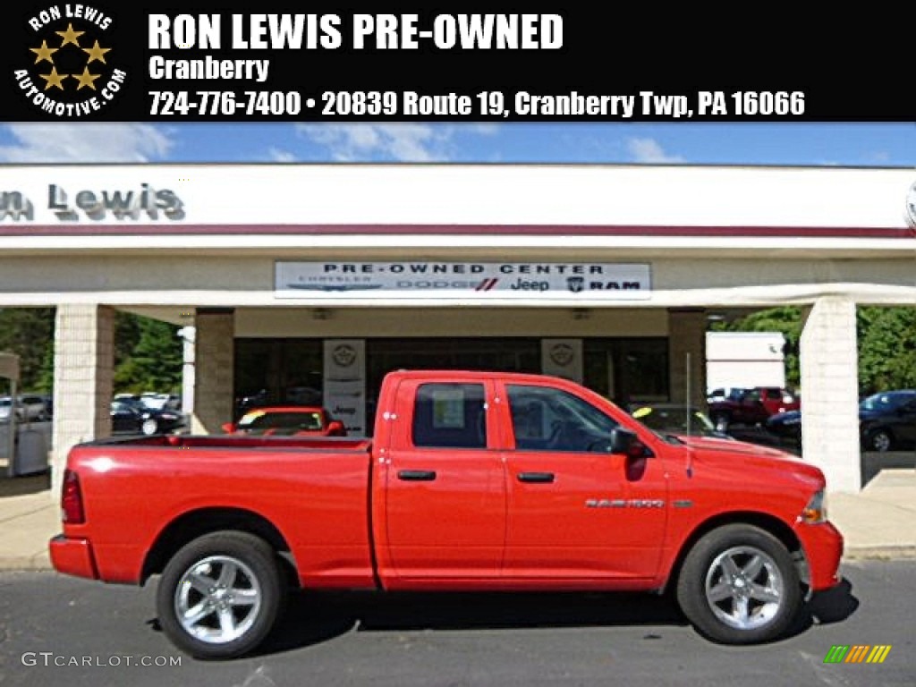 2012 Ram 1500 ST Quad Cab 4x4 - Flame Red / Dark Slate Gray/Medium Graystone photo #1