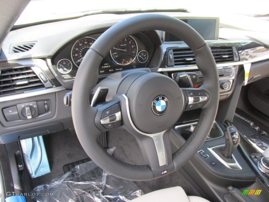 2015 BMW 4 Series 428i xDrive Convertible Venetian Beige Steering Wheel Photo #96771468