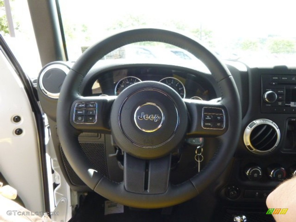 2015 Jeep Wrangler Rubicon 4x4 Black Steering Wheel Photo #96771730