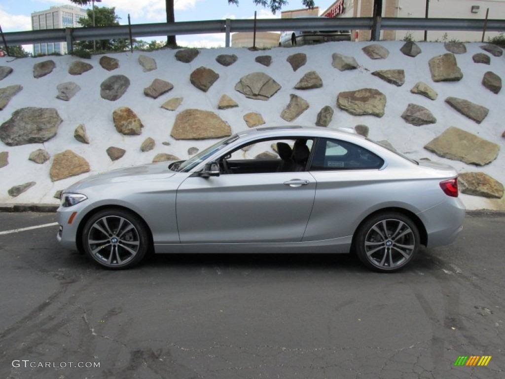 2015 2 Series 228i xDrive Coupe - Glacier Silver Metallic / Black photo #2