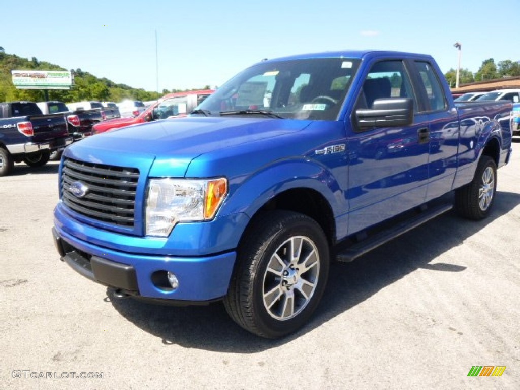 2014 F150 STX SuperCab 4x4 - Blue Flame / Steel Grey photo #4