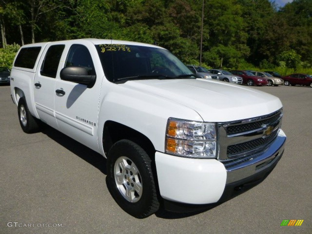 White Diamond Tricoat 2009 Chevrolet Silverado 1500 LT Crew Cab 4x4 Exterior Photo #96780111