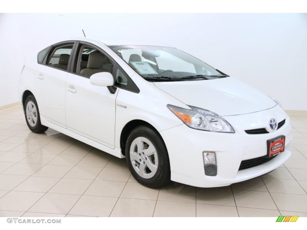2010 Prius Hybrid IV - Blizzard White Pearl / Bisque photo #1