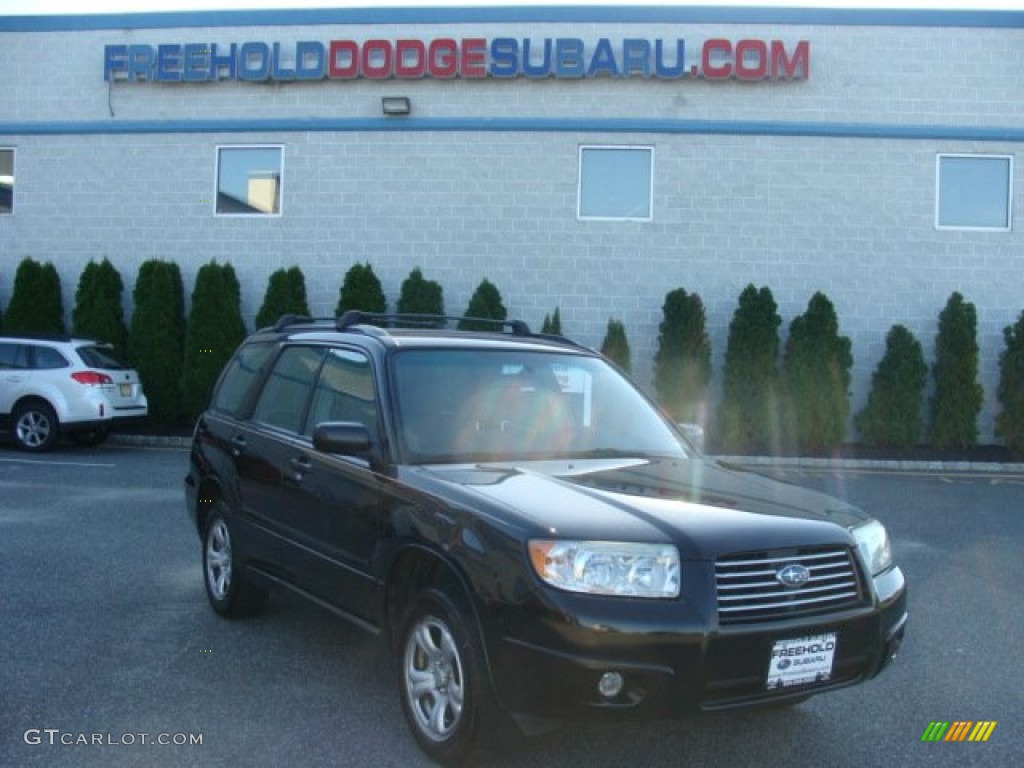 2007 Forester 2.5 X - Obsidian Black Pearl / Graphite Gray photo #1