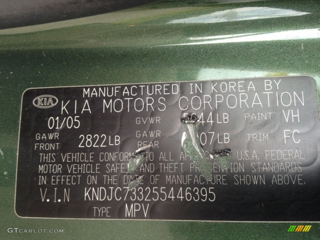 2005 Sorento EX 4WD - Ivy Green Metallic / Beige photo #17