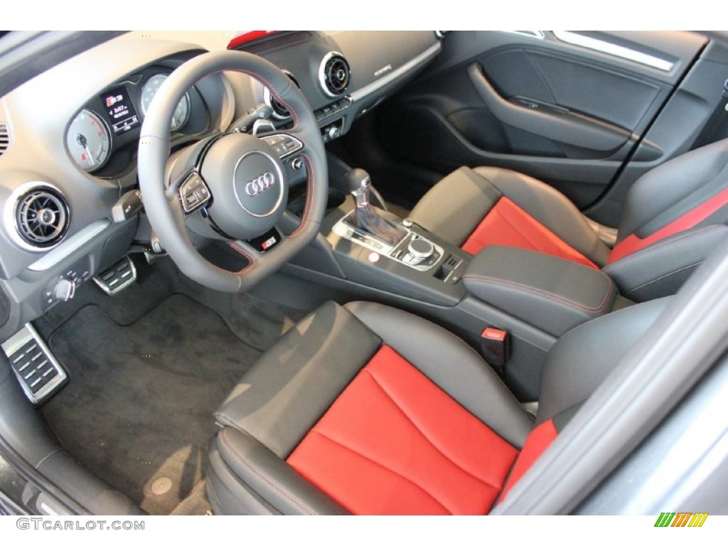 Black/Magma Red Interior 2015 Audi A3 2.0 Premium quattro Photo #96804361