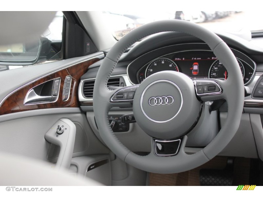 2015 Audi A6 3.0T Prestige quattro Sedan Titanium Gray Steering Wheel Photo #96807890