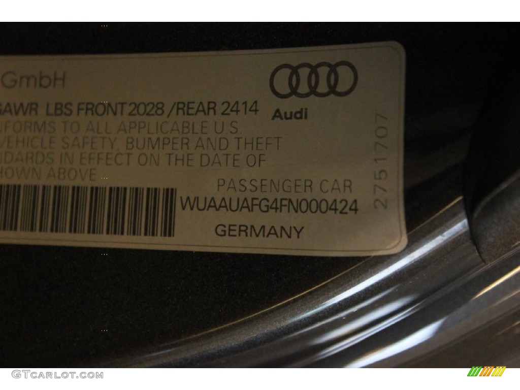 2015 R8 V8 - Daytona Grey Pearl / Black photo #27