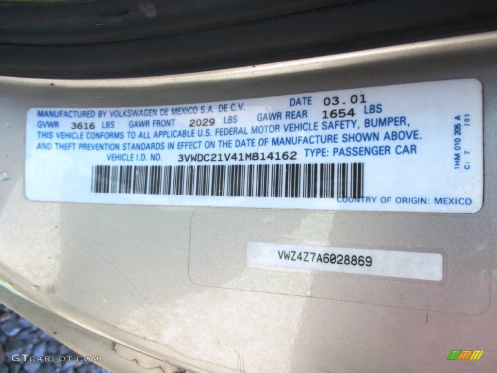 2001 Cabrio GLX - Desert Wind Metallic / Beige photo #4