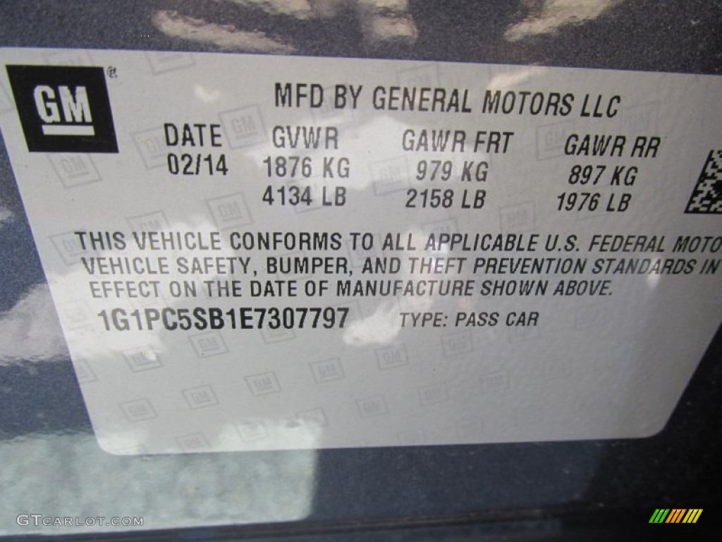 2014 Cruze LT - Atlantis Blue Metallic / Medium Titanium photo #19