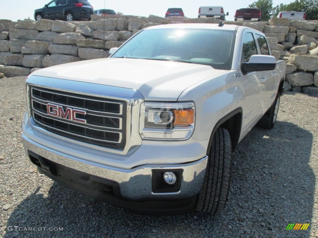 2014 Sierra 1500 SLE Crew Cab 4x4 - White Diamond Tricoat / Cocoa/Dune photo #2