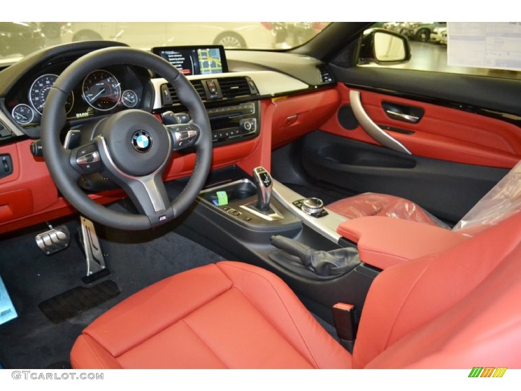 Coral Red/Black Highlight Interior 2015 BMW 4 Series 428i Coupe Photo #96819629
