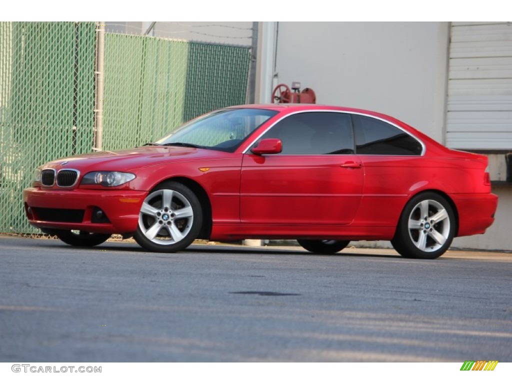 2005 3 Series 325i Coupe - Electric Red / Black photo #2
