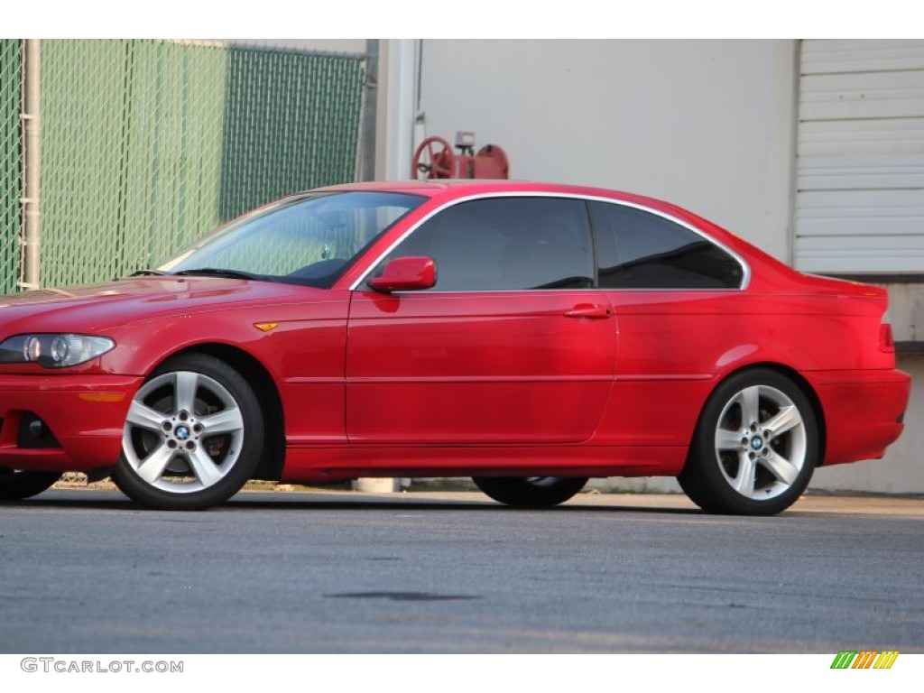 2005 3 Series 325i Coupe - Electric Red / Black photo #3