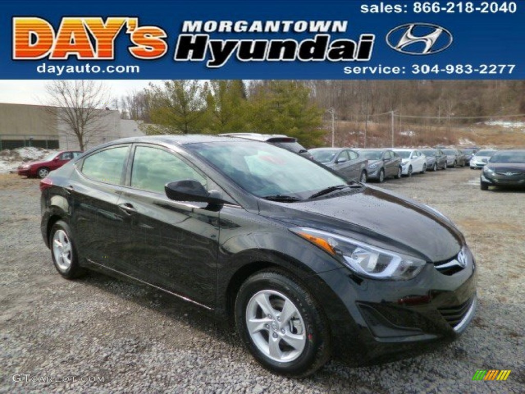 2014 Elantra SE Sedan - Black / Beige photo #1