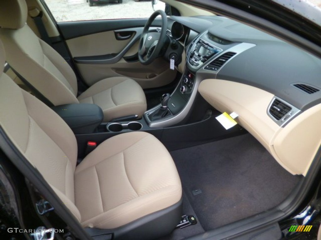 2014 Elantra SE Sedan - Black / Beige photo #10