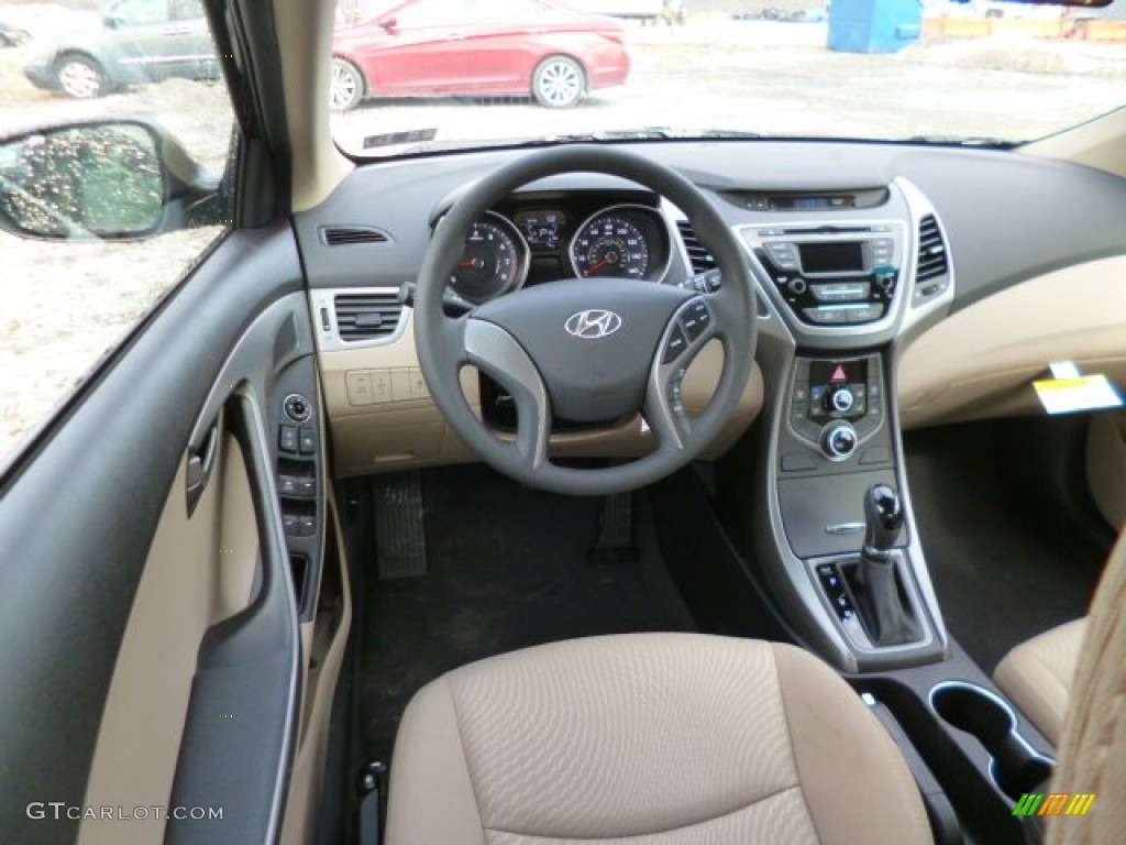 2014 Elantra SE Sedan - Black / Beige photo #14