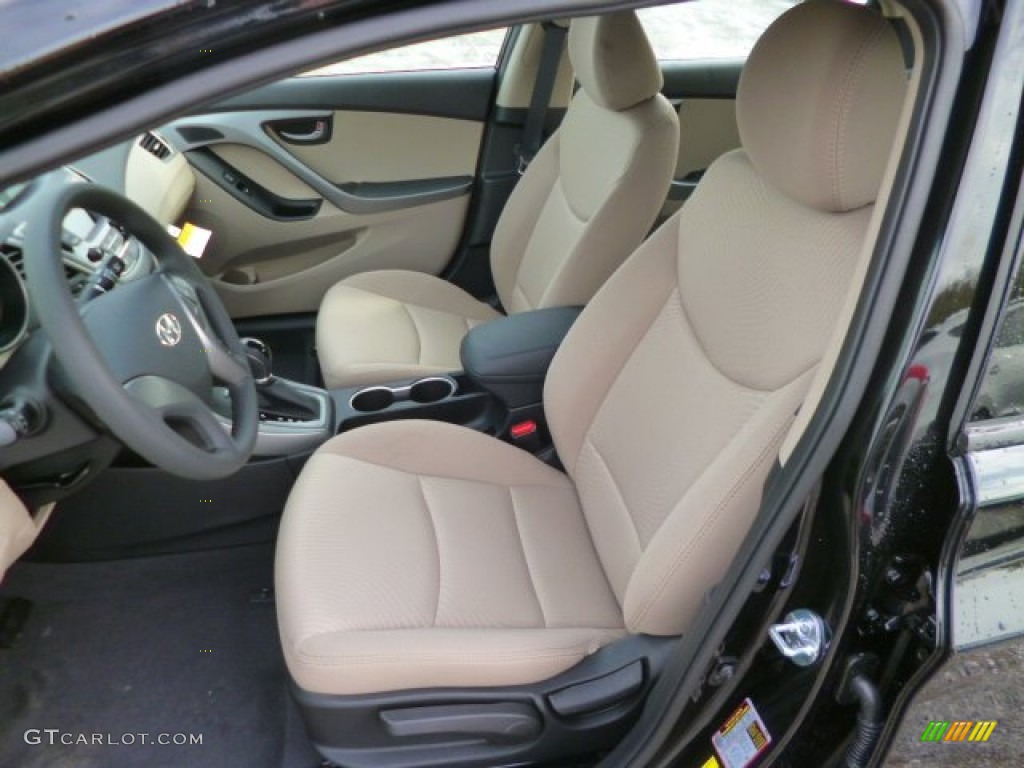 2014 Elantra SE Sedan - Black / Beige photo #15