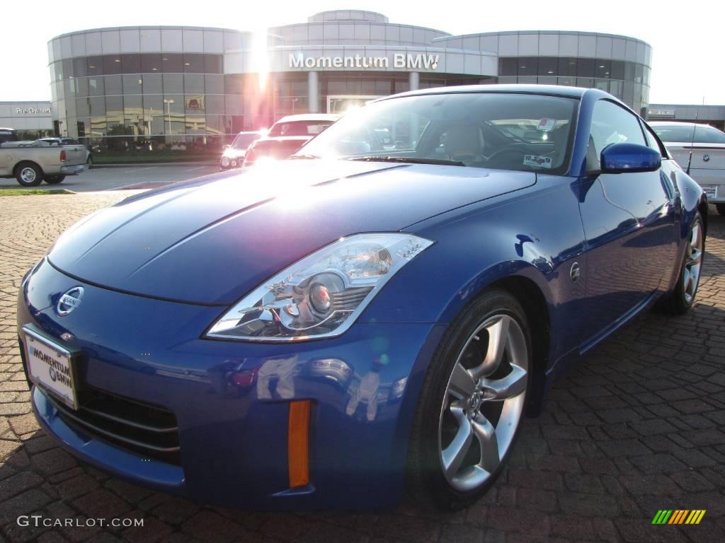 2006 350Z Touring Coupe - Daytona Blue Metallic / Frost Leather photo #1