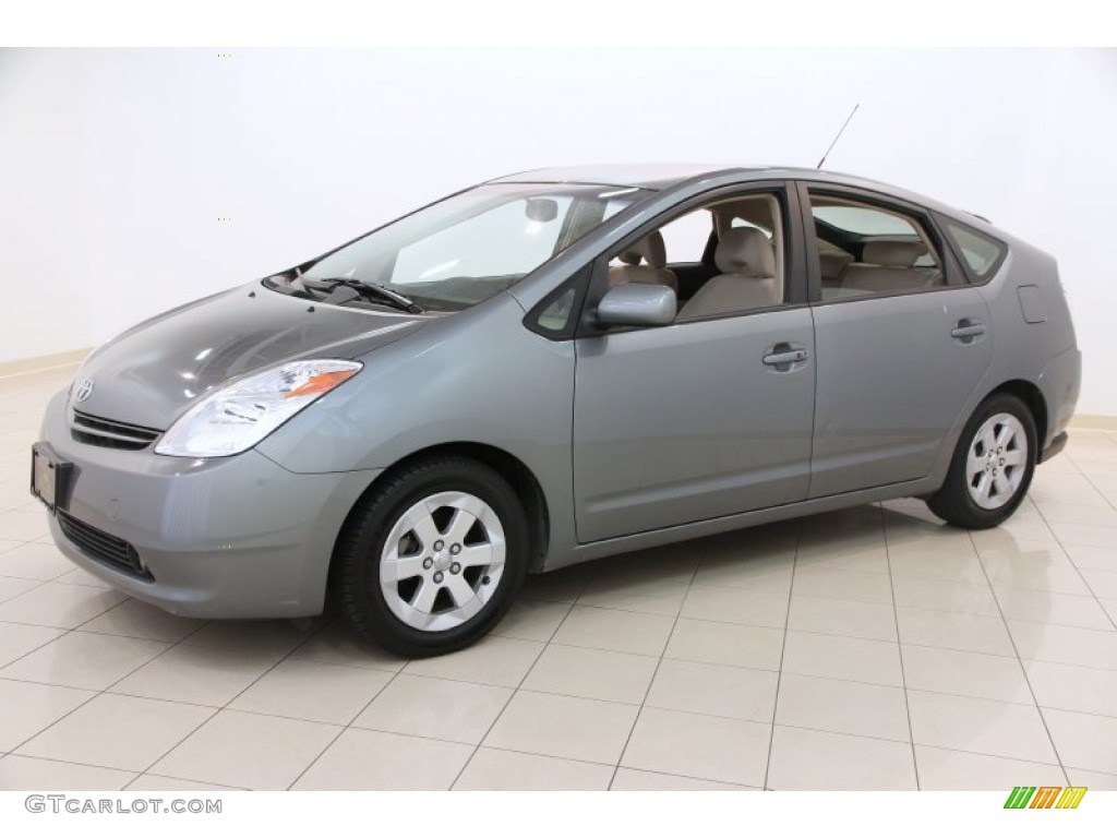 2005 Prius Hybrid - Tideland Gray Green Pearl / Ivory/Brown photo #3