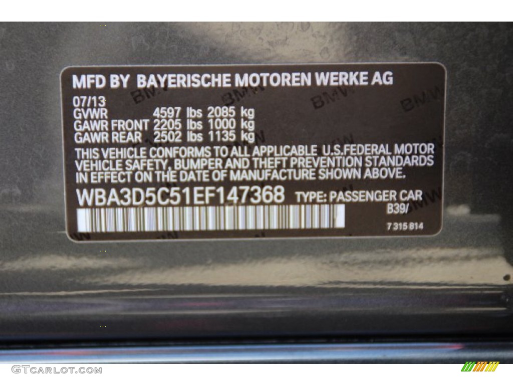 2014 3 Series 328d xDrive Sedan - Mineral Grey Metallic / Black photo #33