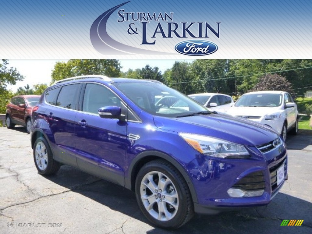2014 Escape Titanium 2.0L EcoBoost 4WD - Deep Impact Blue / Medium Light Stone photo #1