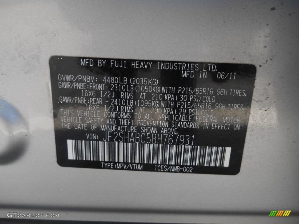 2011 Forester 2.5 X - Spark Silver Metallic / Platinum photo #16